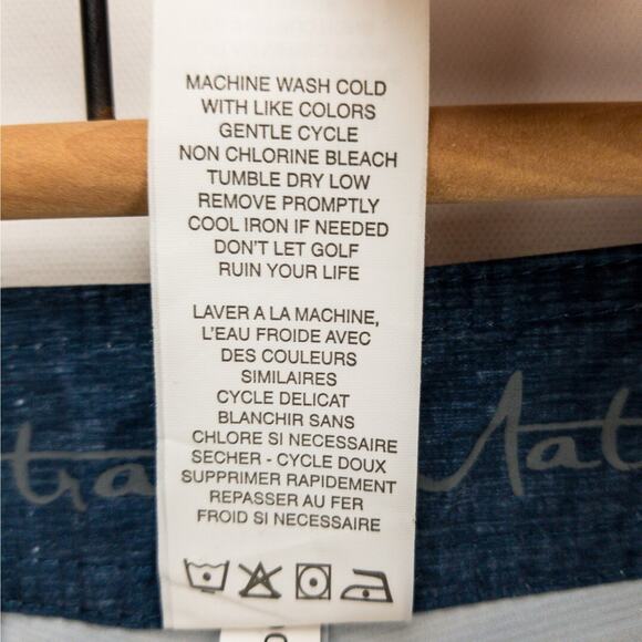 Travis Mathew Swim Boardshorts Mens 34W 10'' Inseam Blue Striped Unlined Pockets - Picture 8 of 11